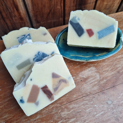 Rocky Road Bar Soap scented with Lemongrass and Peppermint