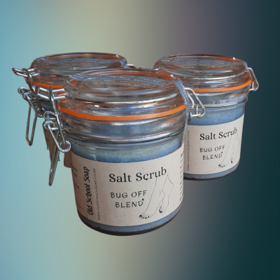 Salt and Oil Foot Scrub with Bite me Not essential oil blend